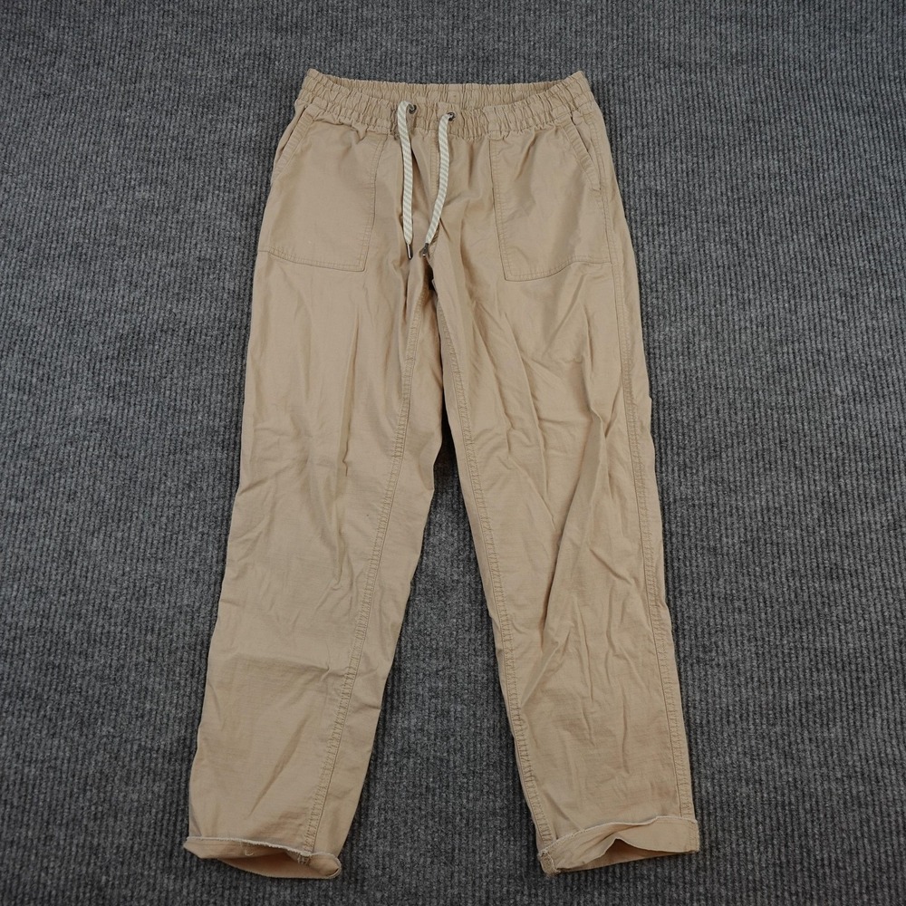 Vuori Ripstop Pants Womens Medium Beige Elastic Waist Drawstring VW450 Casual
